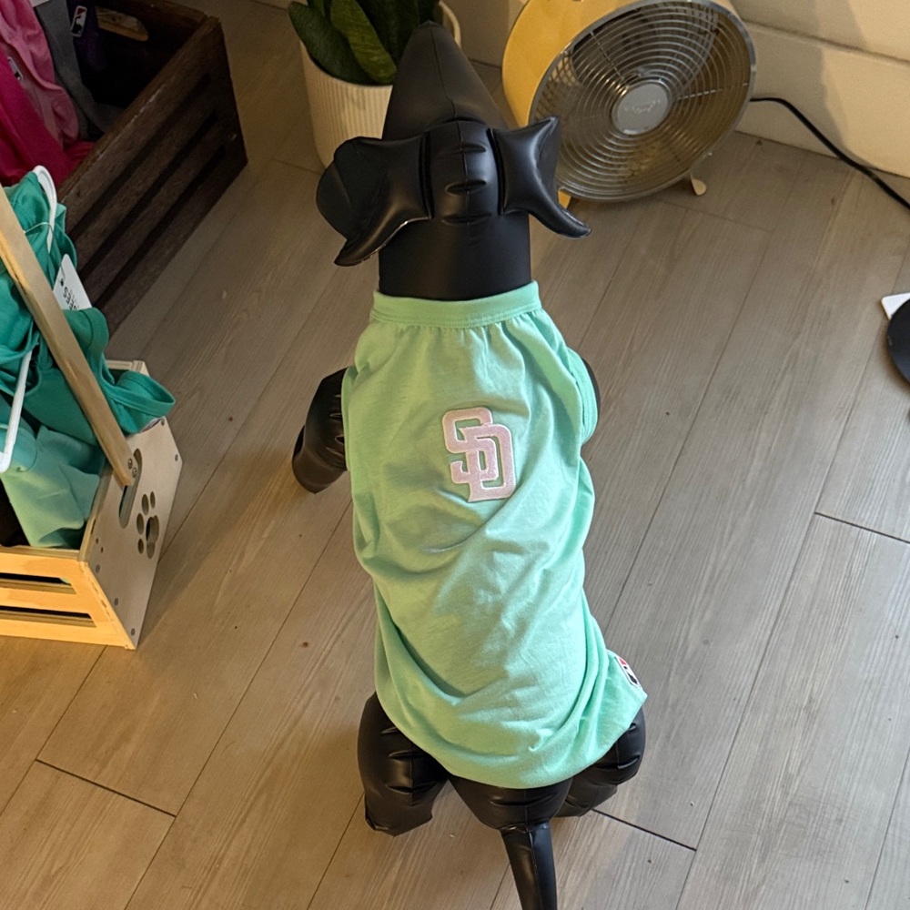 San Diego Padres Mint Green dog Shirt with Logo City Connect